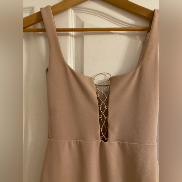 Nookie / BOULEVARD MIDI Bodycon sleeveless nude lace up corset dress  XS - Picture 3 of 6
